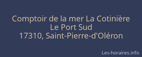 Comptoir de la mer La Cotinière