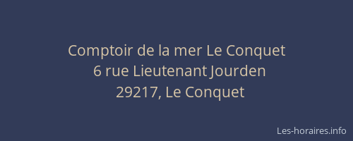 Comptoir de la mer Le Conquet