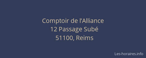 Comptoir de l’Alliance