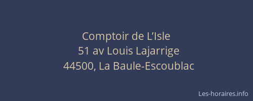 Comptoir de L’Isle