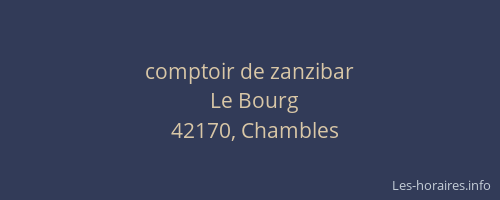 comptoir de zanzibar