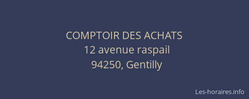 COMPTOIR DES ACHATS