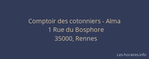 Comptoir des cotonniers - Alma