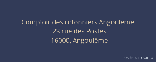 Comptoir des cotonniers Angoulême