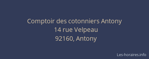 Comptoir des cotonniers Antony
