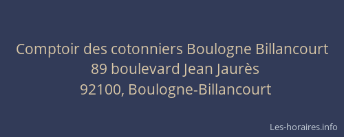 Comptoir des cotonniers Boulogne Billancourt