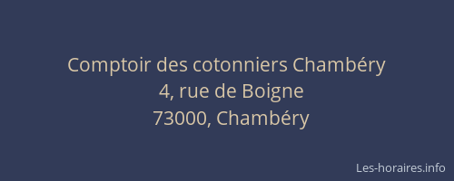 Comptoir des cotonniers Chambéry