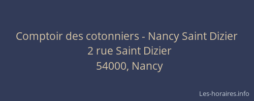 Comptoir des cotonniers - Nancy Saint Dizier