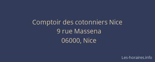 Comptoir des cotonniers Nice