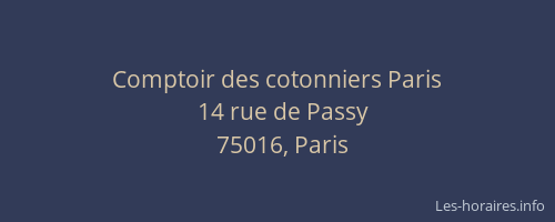 Comptoir des cotonniers Paris