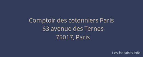Comptoir des cotonniers Paris