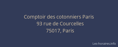 Comptoir des cotonniers Paris