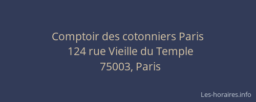 Comptoir des cotonniers Paris