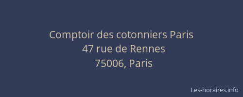 Comptoir des cotonniers Paris