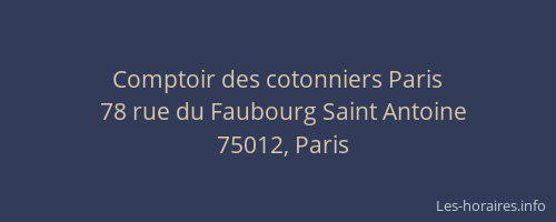 Comptoir des cotonniers Paris