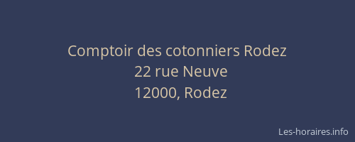 Comptoir des cotonniers Rodez