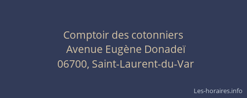 Comptoir des cotonniers