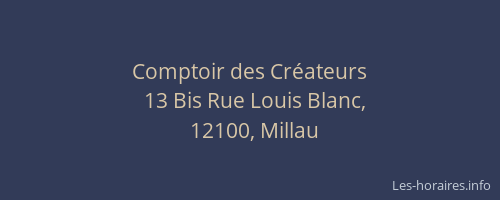 Comptoir des Cr&eacute;ateurs