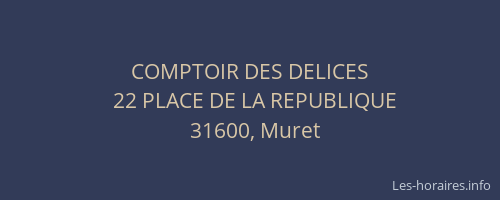 COMPTOIR DES DELICES