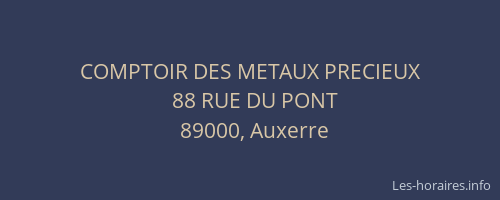 COMPTOIR DES METAUX PRECIEUX