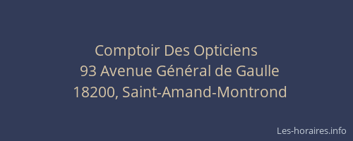Comptoir Des Opticiens