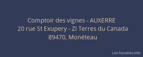 Comptoir des vignes - AUXERRE