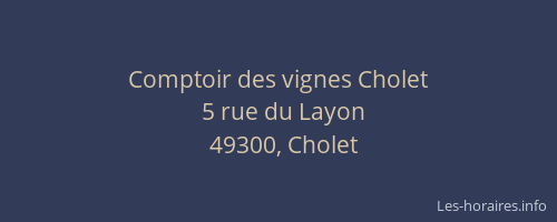 Comptoir des vignes Cholet