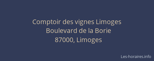 Comptoir des vignes Limoges