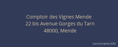 Comptoir des Vignes Mende