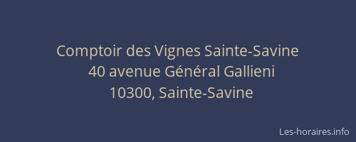 Comptoir des Vignes Sainte-Savine