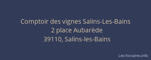 Comptoir des vignes Salins-Les-Bains