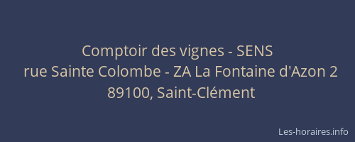 Comptoir des vignes - SENS