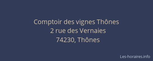 Comptoir des vignes Thônes