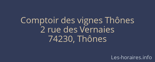 Comptoir des vignes Thônes