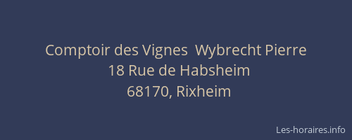 Comptoir des Vignes  Wybrecht Pierre
