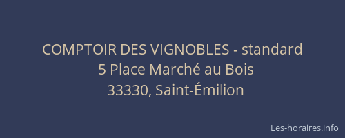 COMPTOIR DES VIGNOBLES - standard