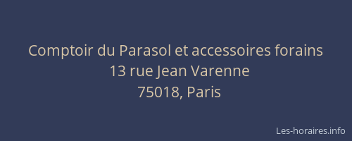 Comptoir du Parasol et accessoires forains