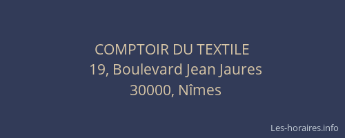 COMPTOIR DU TEXTILE