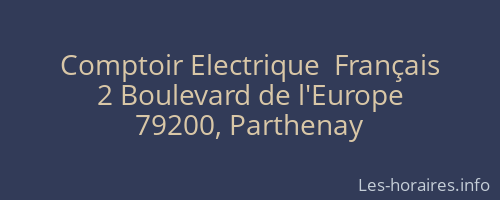 Comptoir Electrique  Français