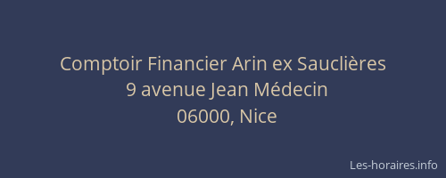 Comptoir Financier Arin ex Sauclières