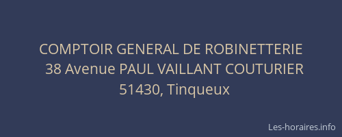 COMPTOIR GENERAL DE ROBINETTERIE