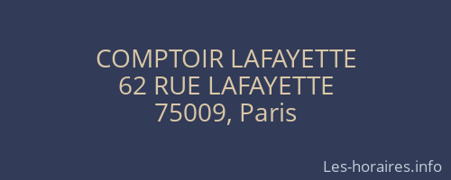 COMPTOIR LAFAYETTE