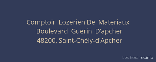 Comptoir  Lozerien De  Materiaux