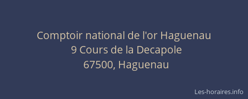Comptoir national de l'or Haguenau