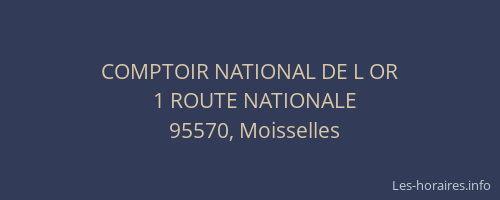 COMPTOIR NATIONAL DE L OR