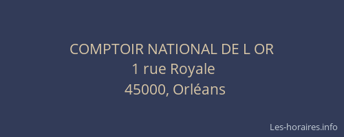 COMPTOIR NATIONAL DE L OR