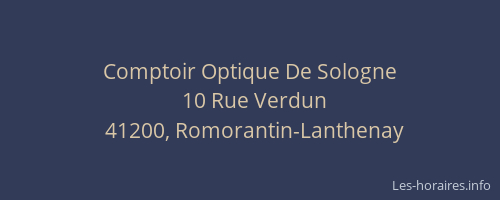 Comptoir Optique De Sologne