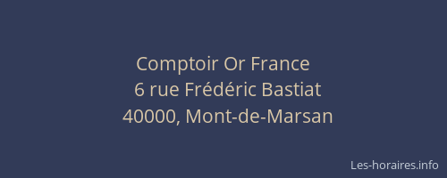 Comptoir Or France