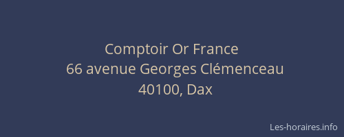 Comptoir Or France