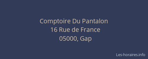 Comptoire Du Pantalon